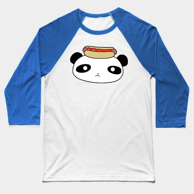Hotdog Panda Face Baseball T-Shirt by saradaboru